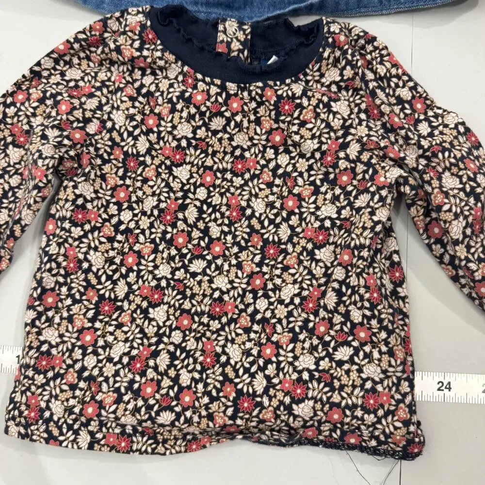Grayson & Old Navy Lot of Baby Shirts Shorts Girls 6-12 Months Blue Cherries